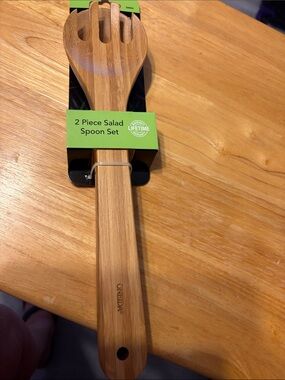 Oneida Bamboo Salad Spoon Set - Natural Wood